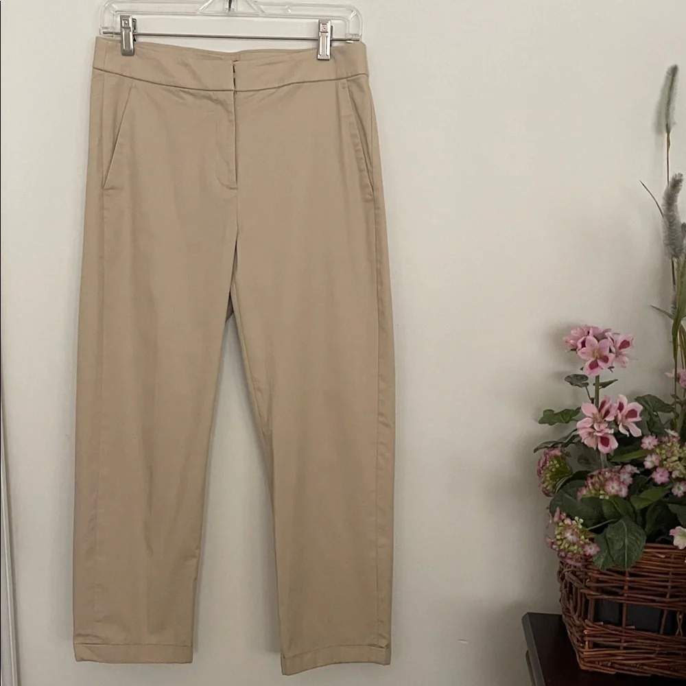 J. Crew Kate Khaki Straight-Leg Cotton Pants Size 6P